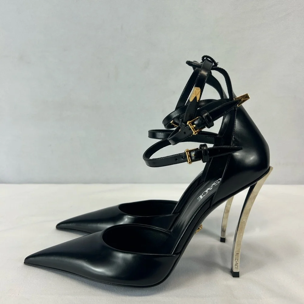 VERSACE
Leather Ankle Strap Pumps - Picture 3 of 9